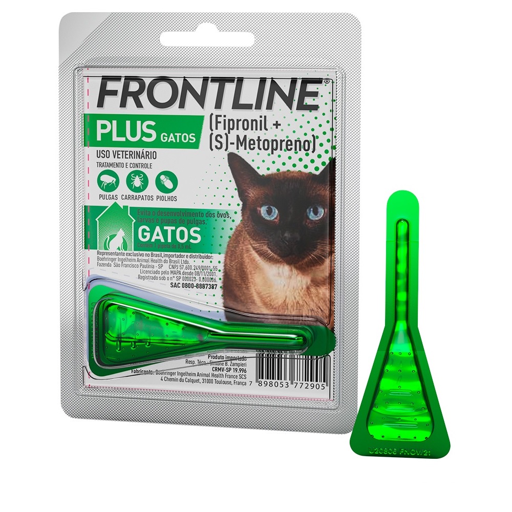 Antipulgas E Carrapatos Frontline Plus Para Gatos Adultos e Filhotes ...