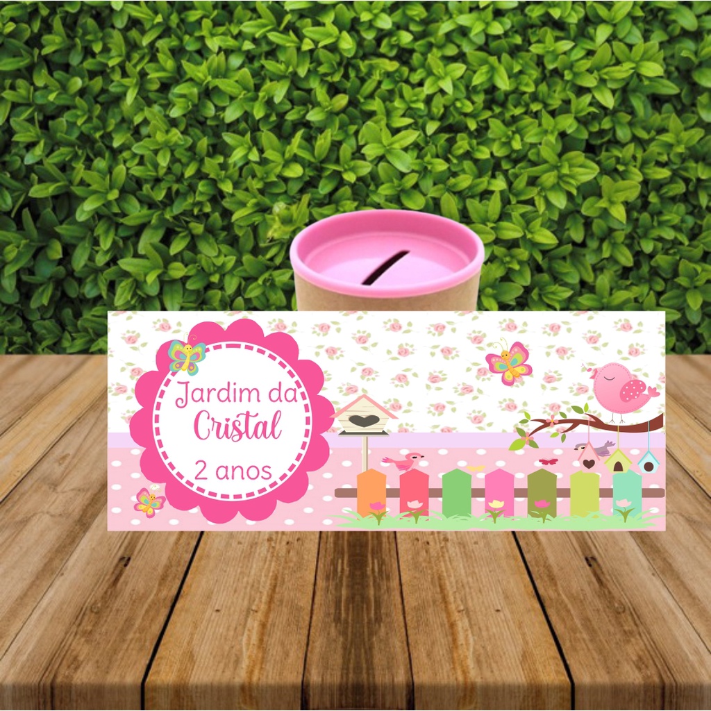 10 Cofrinhos Personalizados Jardim Encantado