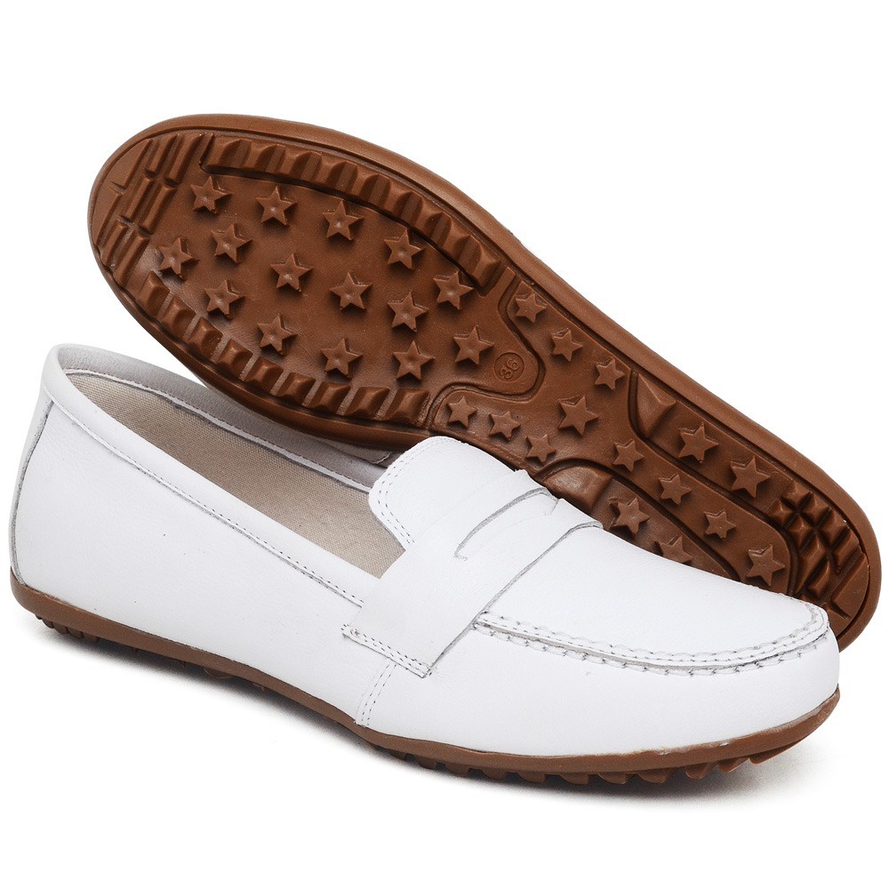 Mocassim Feminino Tratorado Blogueira Em Couro Legítimo Confortável Promoção