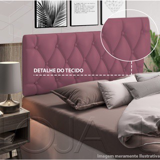 CABECEIRA PARIS DE CAMA CASAL 140 CM X 55 CM ROSA