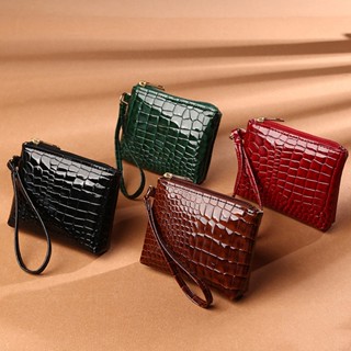Moda Mulheres Padrão De Crocodilo Mini Zíper Bolsa De Moedas Pura Cor Da < JF >