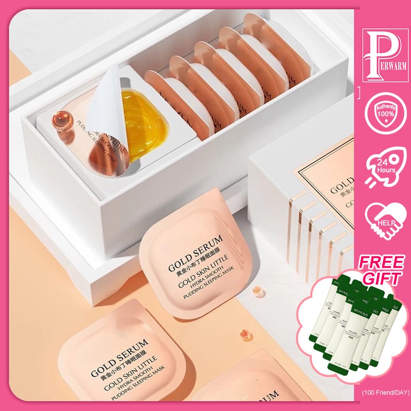 24k Gold Small Pudding Sleeping Mask Oil Control Nicotinamide Hydrating ...