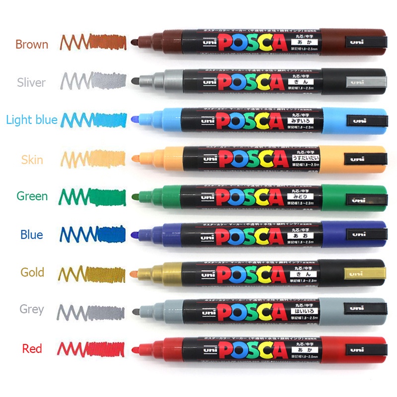 Marcador, Uni-Ball, Uni Posca, PC-1M, 8 Cores