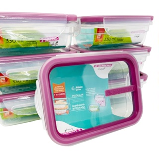 Pote Plástico Com Travas Empilháveis Marmita 330ml Sanremo - Envio Imediato em Oferta na Shopee