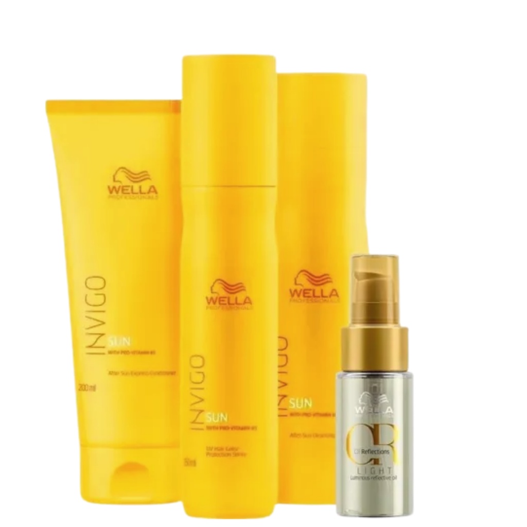 Wella Kit Sun Verao Shampoo Cond Leave-in Oil Light Solar