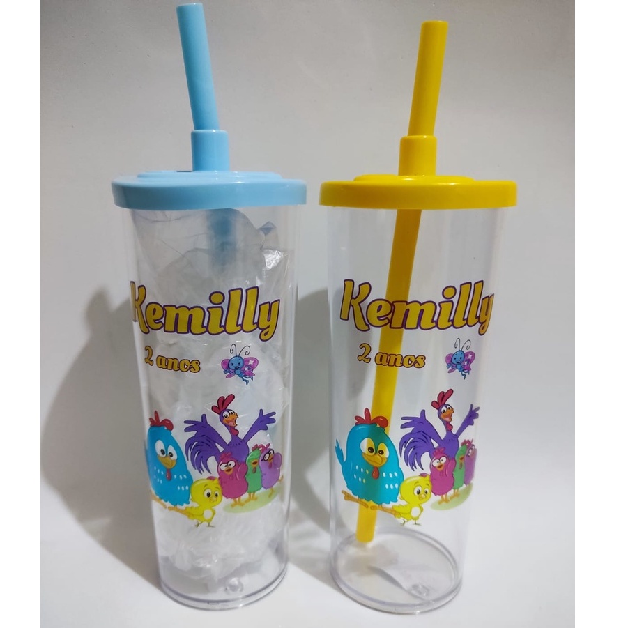 KIT 10 COPO LONGDRINK 300 ML COM CANUDO PERSONALIZADO QUALQUER TEMA Shopee Brasil