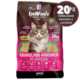20kg de Granulado Higiênico de Madeira Pinus IpetWoods Para Gato, Coelho, Hamster, Roedores em Oferta na Shopee