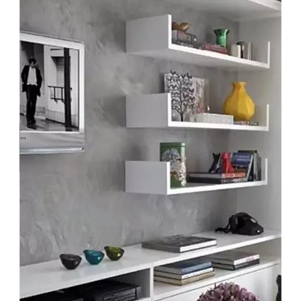 4 Prateleiras Nicho U Mdf Branco Decoração Livros Sala Cozinha Quarto