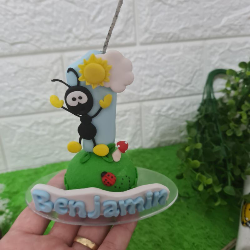 Vela Em Biscuit Tema Smilinguido Com Nome em Oferta na Shopee