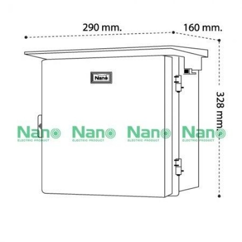 รูปสินค้า NANO Electric® NANO-102G ตู้กันน้ำพลาสติก มีหลังคา ฝาทึบ ขนาด 11.50x13x6 นิ้ว (290 x 328 x 160 mm) สีเทา