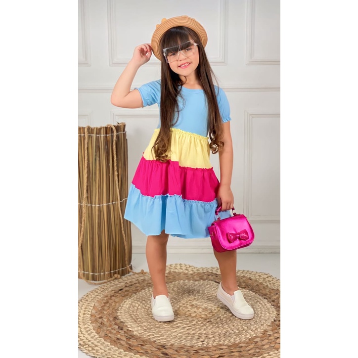 Vestido Infantil Feminino Roupa De Criança Moda Blogueirinha Várias ...