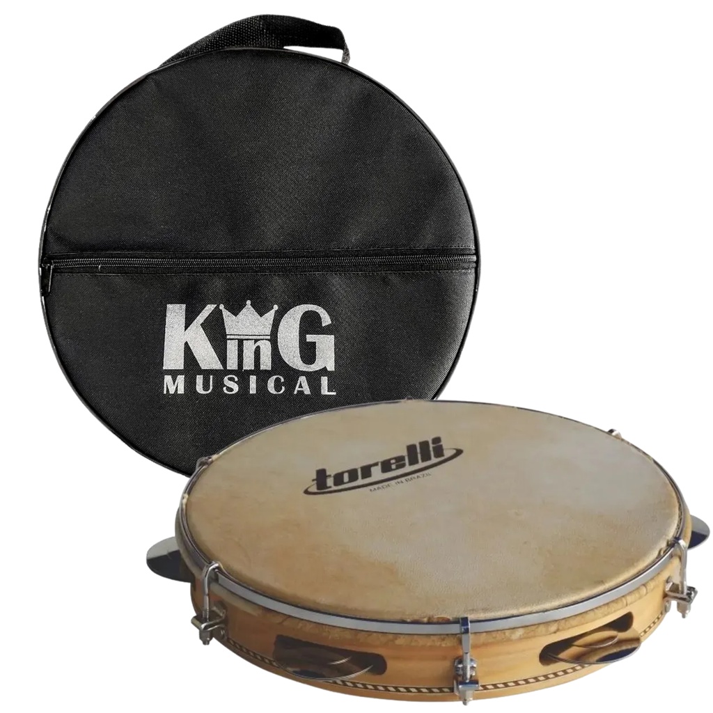 Pandeiro Profissional 10" Chorinho Silver Torelli e Capa
