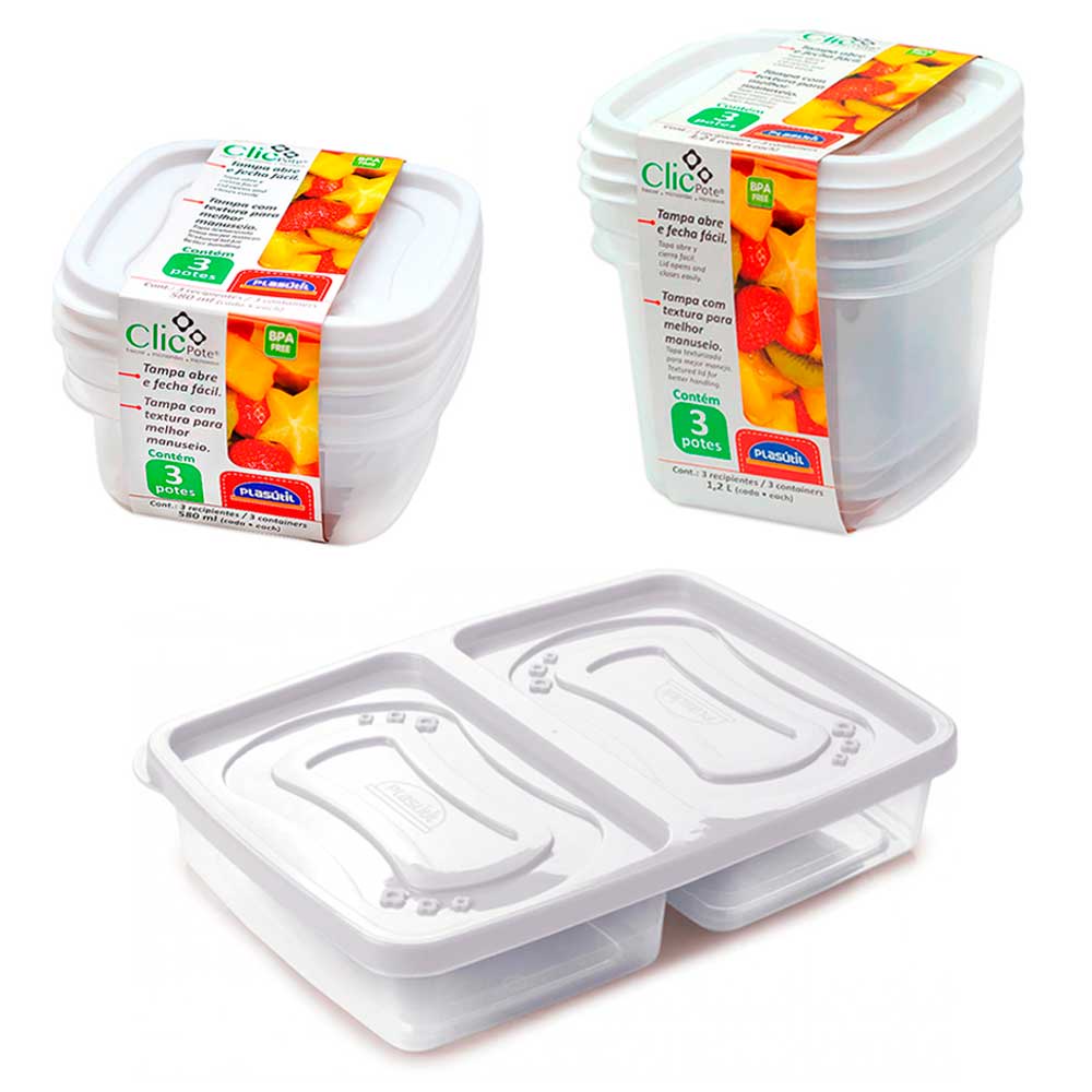 Conjunto 7 pote com tampa geladeira freezer microondas comida alimentos marmita fitness lanches frutas vasilha porta frios queijo tapoer tapuer tapauer