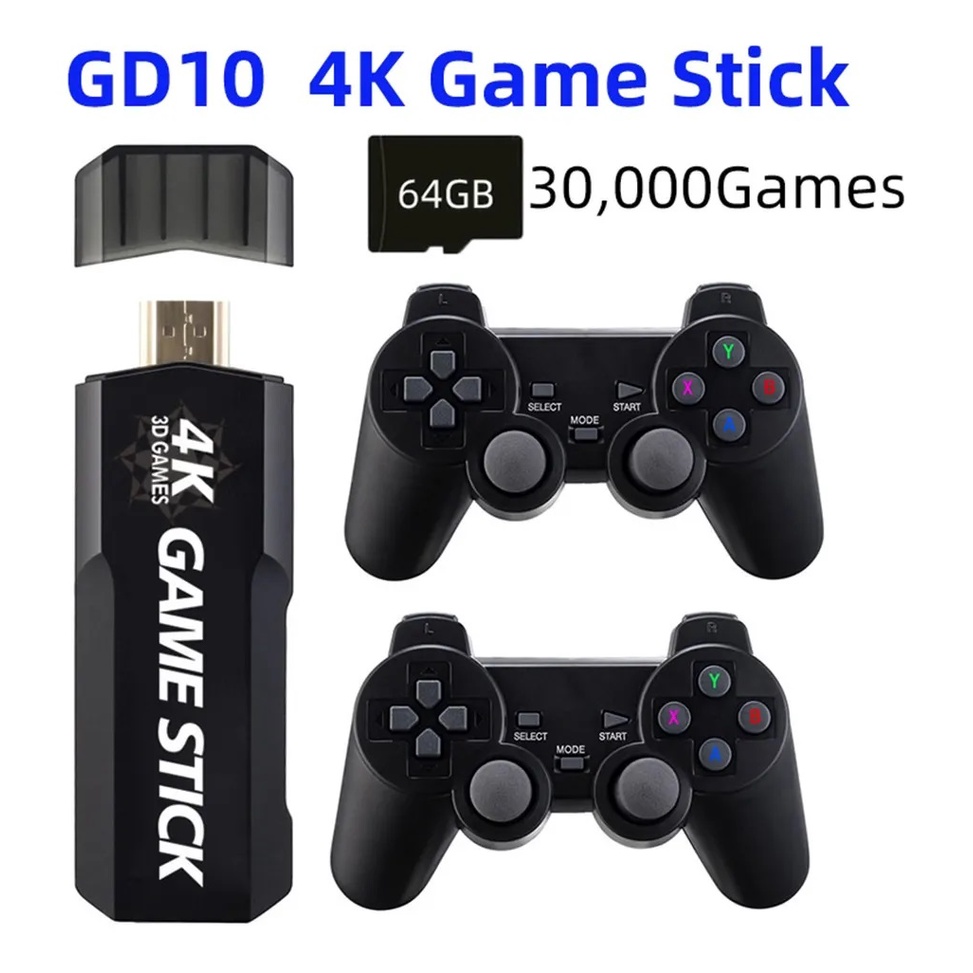 Video Game Stick 4k GD10 retro portatil Original 64G 30.000 Jogos + 2 ...