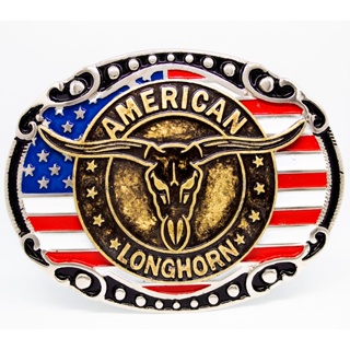 Fivela Country American Longhorn Original EUA Redonda Grande Cowboy Rodeio CV em Oferta na Shopee