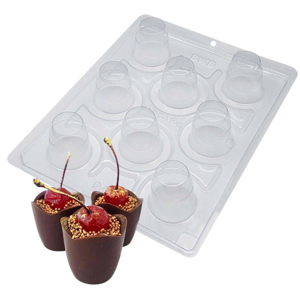 Forma para Chocolate Doces Finos COPO MOUSSE Cod. 9408 Tradicional com Silicone (3 partes) - BWB