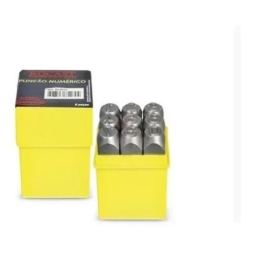 Jogo de Punção Numérico 5 Mm 9 Peças Rocast 60,0006