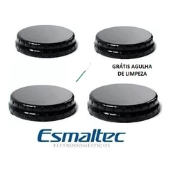 Kit com 4 Espalhadores Tampinhas Queimador do Fogão Esmaltec Veneza/Ágata/Caribe/Munique/Bali