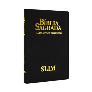 Bíblia Sagrada RC Slim Com Harpa e Corinhos Média Capa Zíper Preta em Oferta na Shopee