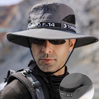 Chapéu De Pescador Masculino Aba Larga Sunhat Summer Outdoor Anti-UV De Secagem Rápida