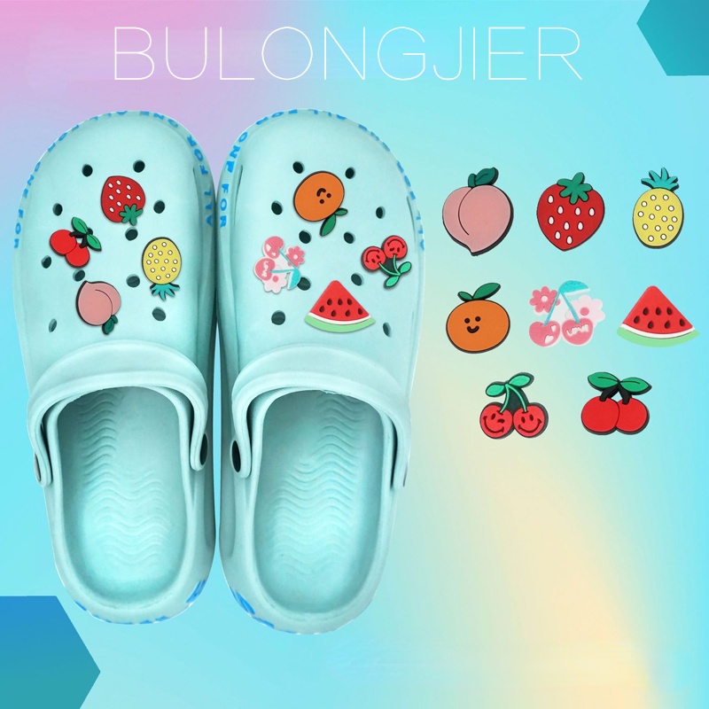 Encantos De Sapato Para Tamanco Alfinetes De Decoração Botão Colorido De Frutas