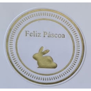 50 Etiquetas Feliz Pascoa Ouro (Ms) Cod 1071 em Oferta na Shopee