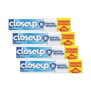 Kit 4 Cremes Dentais Closeup Menta Refrescante Dentes + Brancos 130g cada