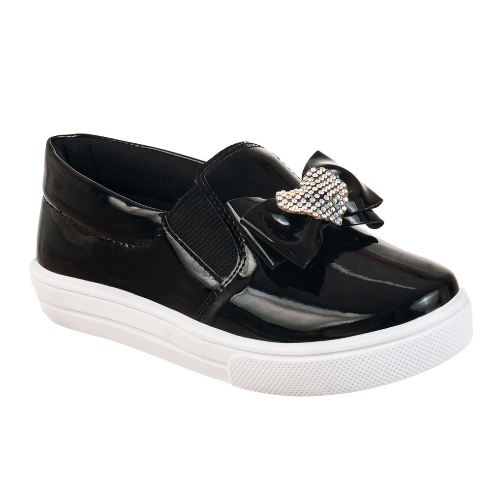 Tênis Casual Infantil Feminino Iate Slip-on Menina Strass Brilho Confortável Moda Atual Blogueira Calce Fácil Leve em Oferta na Shopee