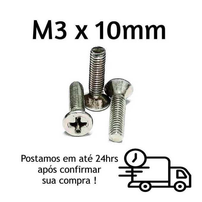 Parafuso Cabeça Chata Phillips M3 X 10mm INOX