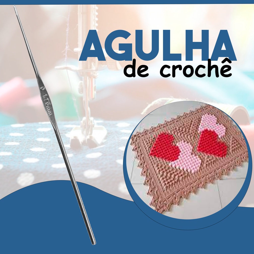 Agulha De Crochê Para Costurar Tricô Milward