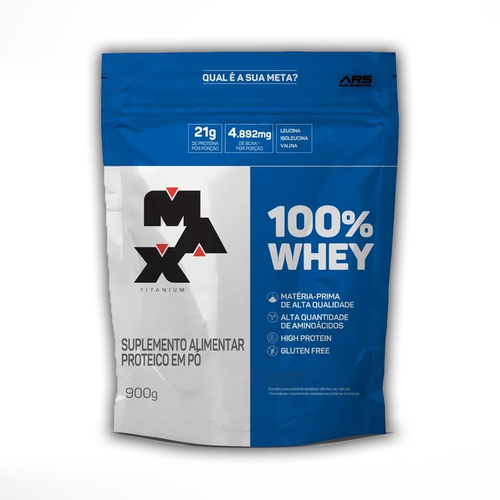 100% Whey Concentrado 900g Refil - Max Titanium