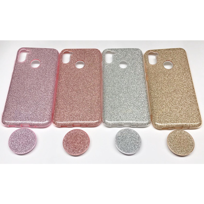 Capa Samsung Galaxy A11 Capinha Glitter Com Suporte Popsocket