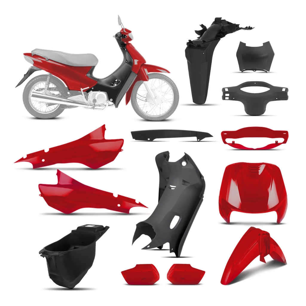 Kit Plástico Carenagem Pro Tork Completo Para Biz 100 1998 a 2005 em Oferta na Shopee