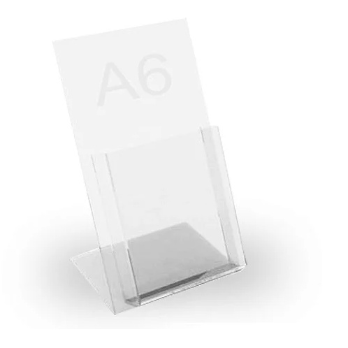 Porta Folhas  Display Acrílico A6 Com Bolsa Take One Pegue Um