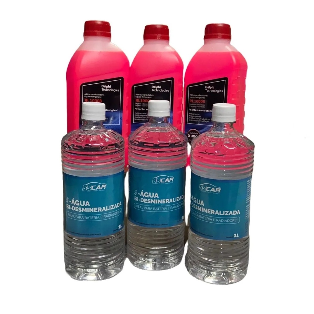 Kit Agua Aditivo Troca Liquido Arrefecimento Concentrado Agua ...