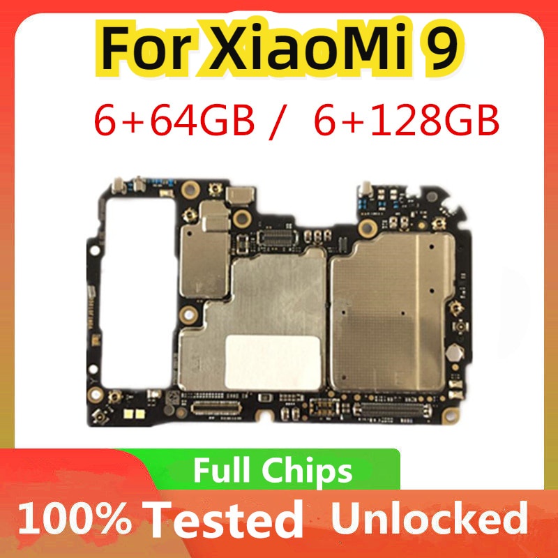 Placa Mãe Original 64GB 128GB Para Xiaomi 9 Mi 9 Destravado Desbloqueada Principal Chips Completos MI9 Android OS Desbloqueado