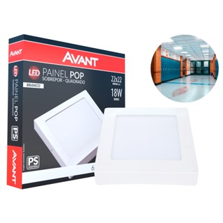 Painel Plafon 18w Led Quadrado Teto Sobrepor Branco Frio