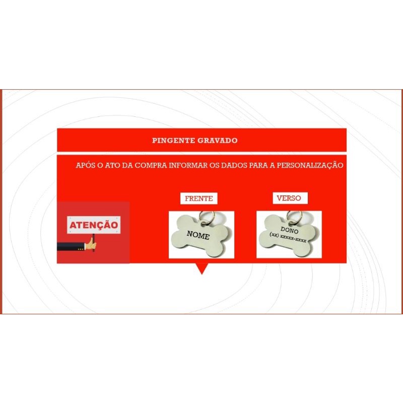 Plaquinha De Identificação Gravada Cachorro Gato Pet C/ Nome