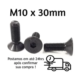 Parafuso Allen Cabeça Chata M10 X 30mm Oxidado Preto