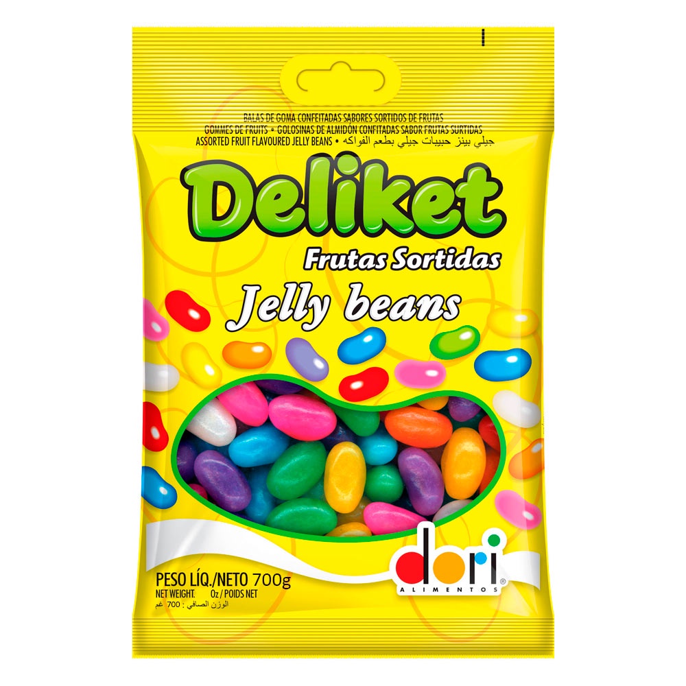 Bala de Goma Confeitada Deliket Jelly Beans Frutas Sortidas 700g - Dori