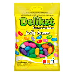 Bala de Goma Confeitada Deliket Jelly Beans Frutas Sortidas 700g - Dori