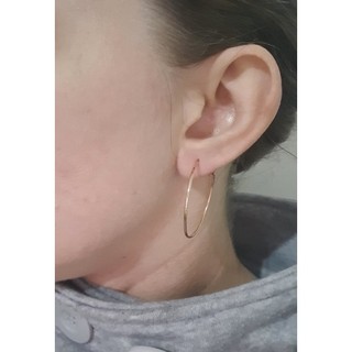 Par de Brinco argola grande 3.4cm banhado ouro rose