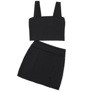 Conjunto de Saia e Top - Conjunto Feminino de Cropped e Saia Fenda