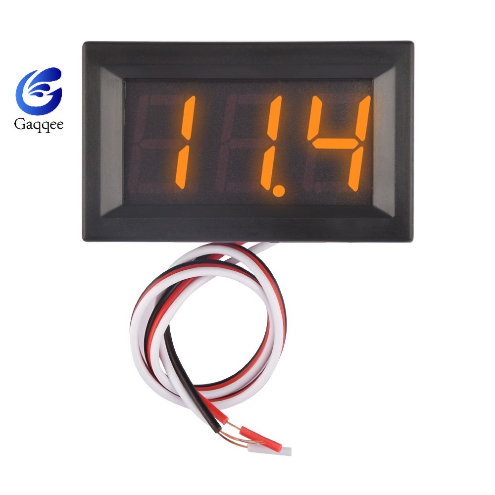 GAQQEE Voltímetro DC 0-100V 0,56 " Mini Medidor Digital De 3 Fios Montagem Do Carro De Motocicleta Monitor De Bateria De Tensão Painel De Tela LED