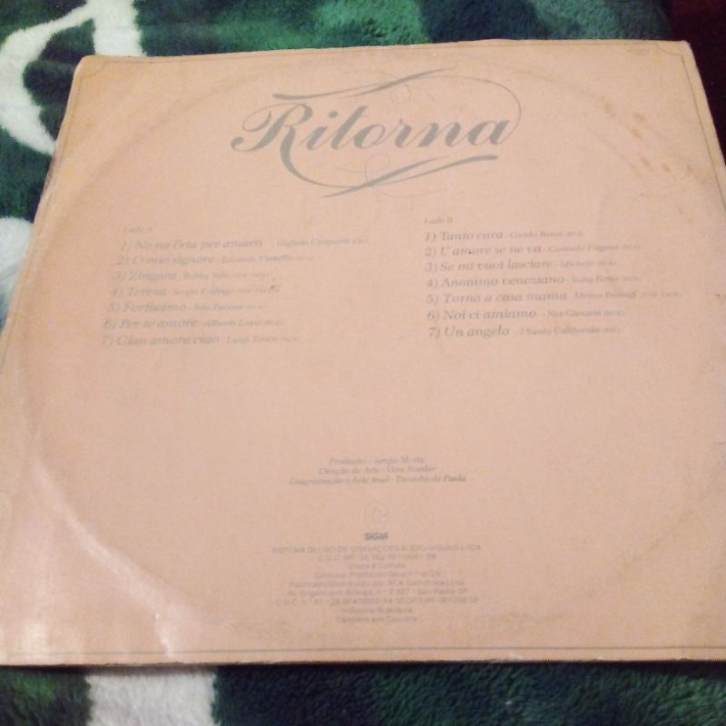 Disco Vinil Ritorna sucessos Inesquecíveis da Musica romântica Italiana