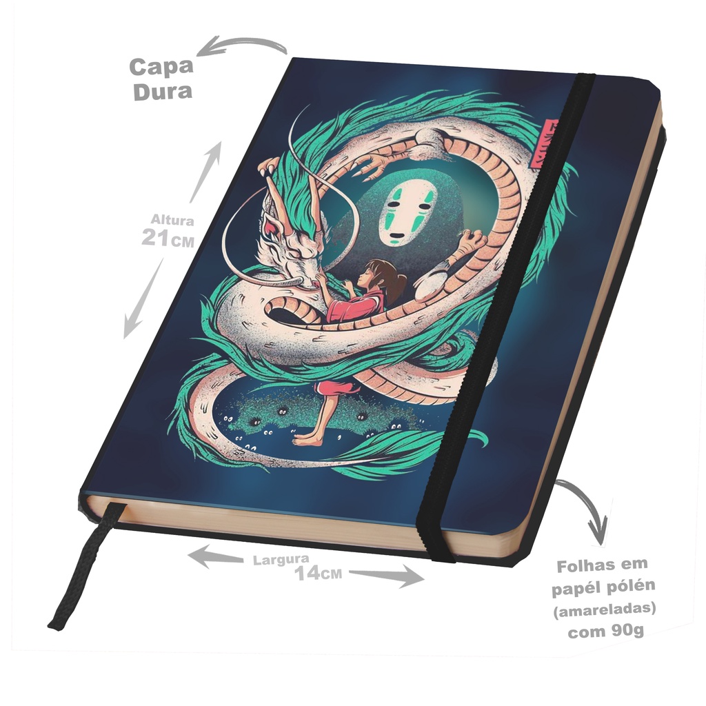 Caderno Sketchbook A5 capa dura caderno de desenho A Viagem de Chihiro