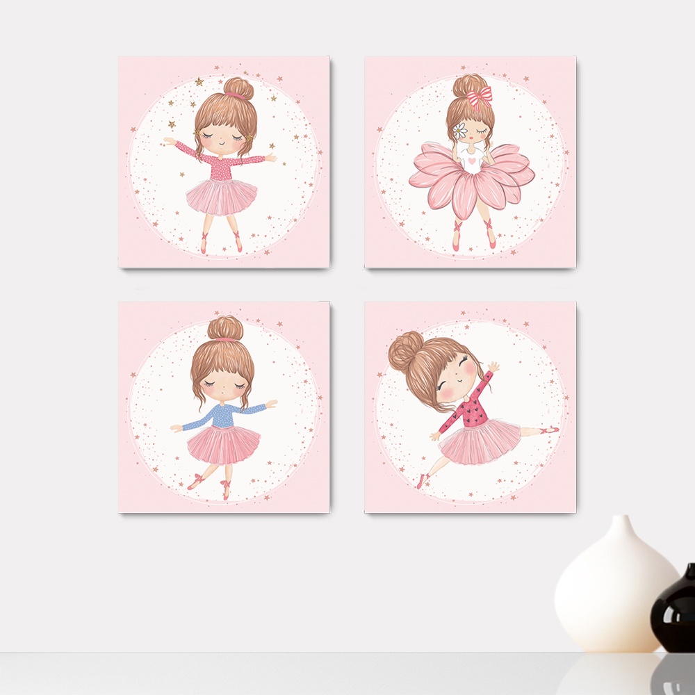 Kit 4 Quadros Decorativos Bailarinas Balé Ballet Infantil Bebe Baby Quarto Menina Placas - 0084ktpl4 em Oferta na Shopee
