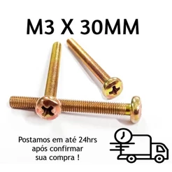 10 Peças Parafuso Máquina Cabeça Panela Phillips M3 x 30mm