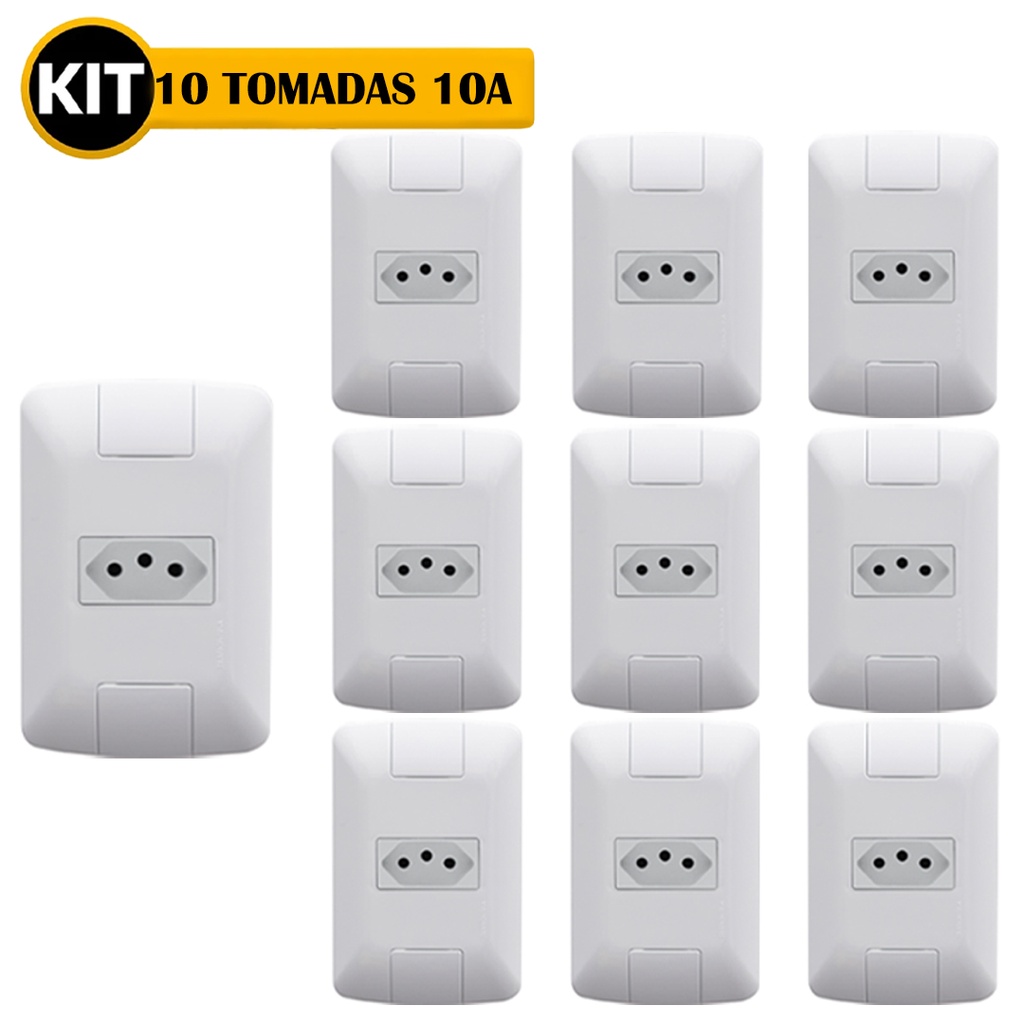 10 Tomadas Simples Tramontina 20a Aria Sem Parafuso - Miniatura 2