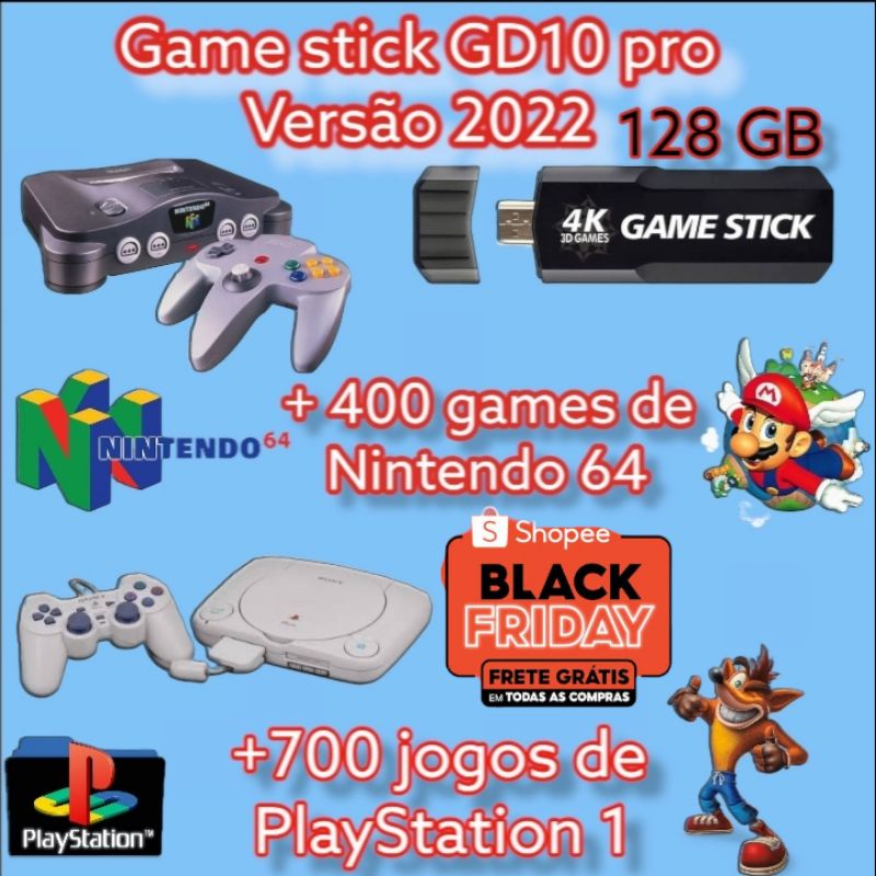 video Game stick 4k gd10 2022 GD10 pro 3D 64GB/128GB Versão 4.6 Original 40.000mil jogos